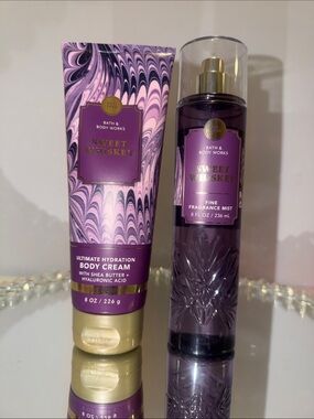 Bath & Body Works Sweet Whiskey Body Cream & Fine Fragrance Mist - Purple & Gold